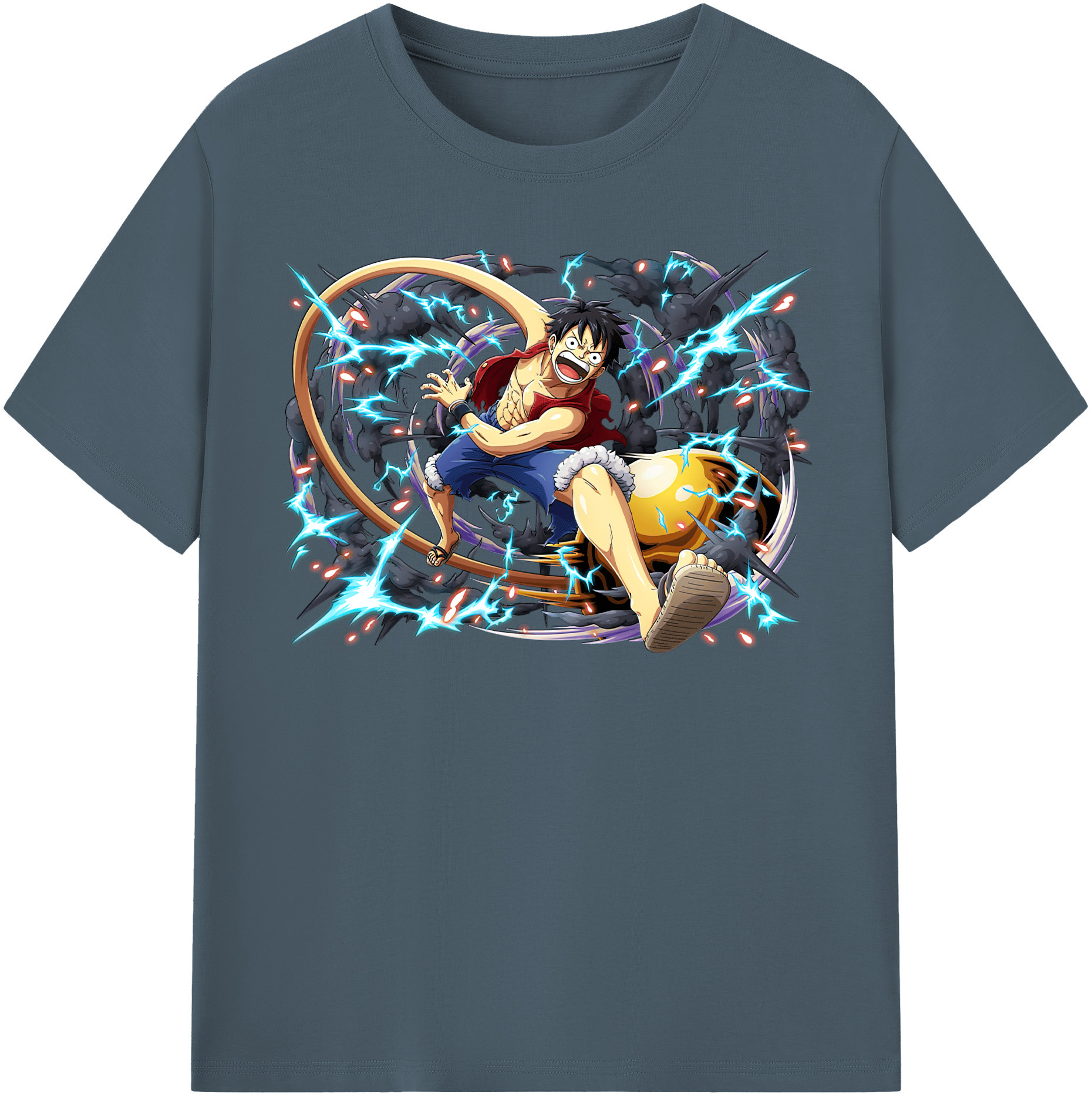 ワンピース モンキー・D・ルフィ ONE PIECE Monkey D. Luffy 綿100％半袖Tシャツ（フロントプリント）